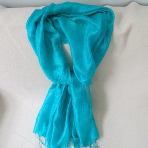 Turquoise Silk Wrap or Scarf